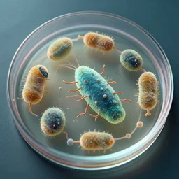 a petri dish running away from bacteria