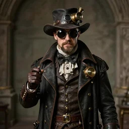 Portrait of Steampunk plague doctor