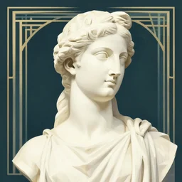 ( ( dither ) ), editorial illustration portrait of a greek statue, ( ( emma lindstrom ) ), modern art deco, colorful, ( ( mads berg ) ), christopher balaskas, victo ngai, moebius, rich grainy texture, detailed, dynamic composition, wide angle, bauhaus, geometric