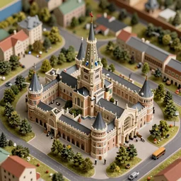 a miniature diorama of de efteling, highly detailed, hand crafted, top down view, handmade model, tilt - shift photography