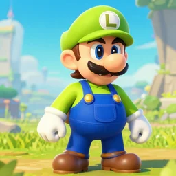 an in game portrait of waluigi from the legend of zelda breath of the wild, breath of the wild art style.