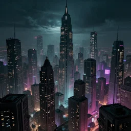 brutalist mega city by arnold bocklin, distopic, neon lights, depressing
