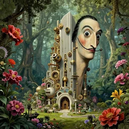 building by salvador dali, tokyo flowers nature bioshock sci - fi bladerunner 2 0 4 9 forest steampunk, archdaily, wallpaper, highly detailed, trending on artstation.