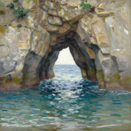 a master painting of sea caves, sharp focus, very detaied, by berthe morisot