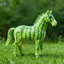 horse made from watermelons