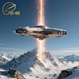 protoss spaceship in mount everest, protoss beam beautiful beautiful art uhd 4 k, artstation, hdr, 4 k, incredible detail, cinematic lighting, unreal engine 5