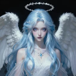 bluotdeamorθαναød angel of grim deamuerθαναth, highly detailed portrait, digital art, trending on artstation