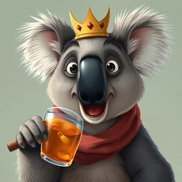 portrait of a drunk koala, award winning art, nft - style art, cartoon, detailed