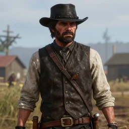 Screenshot of Rick Grimes, from Red Dead Redemption 2 (2018 video game)