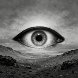third eye voidscape in the style simon stalenhag and ansel adams, digital art
