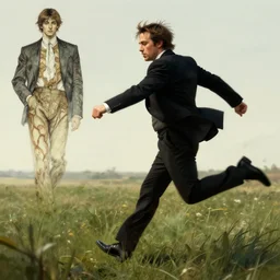 iggy pop running and dancing in a field, character sheet, character design, contrast, deep focus, turnaround, highly detailed, dramatic lighting, digital painting, artstation, concept art, matte, sharp focus, illustration, elegant, art by artgerm and greg f and alphonse mucha.