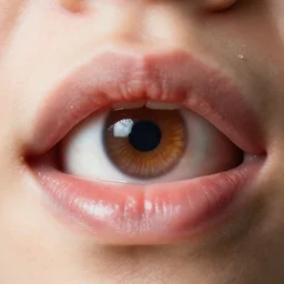 extreme closeup macro shot of mouth with eye inside, ray tracing, hyper detailed, extremely realistic,