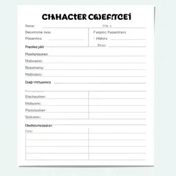 a character reference sheet, digital art