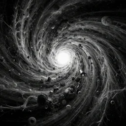 an almost empty universe dying from enthropy. concept art, intricate details, sharp contrasts, trending on artstation