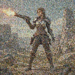 female steampunk warrior with a flamethrower, 4k, HDR, award-winning, landscape, octane render, artstation