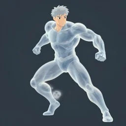 translucent muscular superhero in battle, fantasy digital art, studio ghibli, clean cel shaded vector art, style artstation, style greg rutkowski, octane render, unreal engine 6, epic game graphics, fantasy, conceptual art, ray tracing