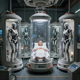 engines of a dream coming to life after a long hibernation, incubator medpods, wake cyborgs from hypersleep, high contrast, by tim white, remedios varos, 4 k
