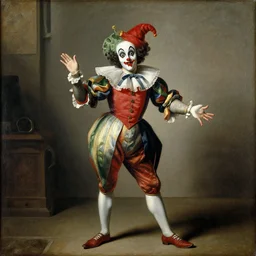 pulcinella di napoli, painting from commedia dell'arte