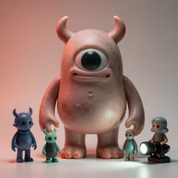 cute kitsch flesh monster alien : : by mark ryden, lisa frank, marion peck, esao andrews : : action figure, sofubi : : studio lighting, colored gels, colored background : : kodak portra 5 0 0, wetplate, flashlight, muted colours, 2 0 0 mm lens