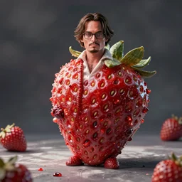 johnny depp is completely made of strawberries