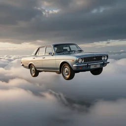ford anglia flying through the clouds