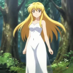 isekai beautiful anime girl hestia danmachi, kamisama standing in forest. flat face. aesthetic, golden ratio. beautiful lineart, ranking on contest, artstation, soft lighting, artistic pose, character concept, cinematic, motion blur, chromatic abberation. by insert