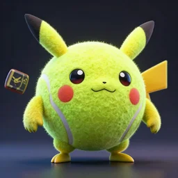 high quality 3 d render cyberpunk very tennis ball monster highly detailed, unreal engine cinematic smooth, in the style of detective pikachu, basil gogos, chalk, low angle, uhd 8 k, sharp focus, illustrated by basil gogos