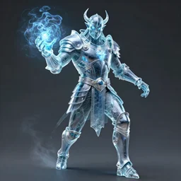 a portrait of cyclopes magician in glass armor releasing spell, full height, moving forward, concept art, trending on artstation, highly detailed, intricate, sharp focus, digital art, 8 k