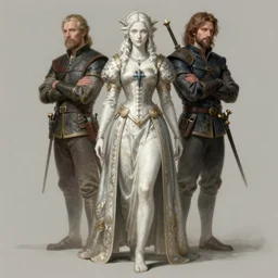 Pre-Raphaelite Ciri from Witcher 3 by Artgerm and Greg Rutkowski, sharp focus, full body, intricate, elegant, highly detailed, digital painting, pale