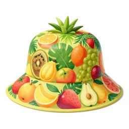 tropic hat with all kinds of fruits