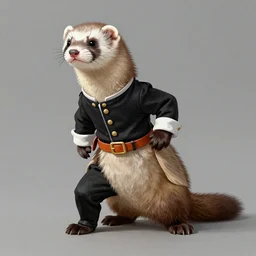 Ferret in a general outfit, painted by Jan Willem Pieneman, Courageous,  Bold,