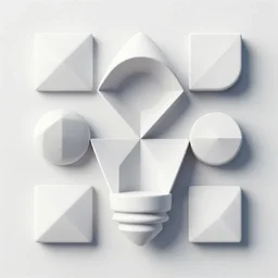 idea for geometric shapes artwork, white, trending on behance, keyshot 1 1