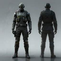 concept art proportion study of a futuristic soldier in an officers uniform, 4 k, hd, realistic lighting, moody, dramatic, artstation, cgsociety