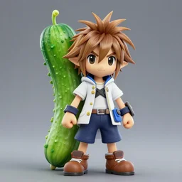 larry the cucumber in kingdom hearts, 3d render, video game, detailed
