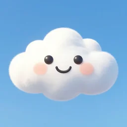 portrait of a happy cloud, digital art