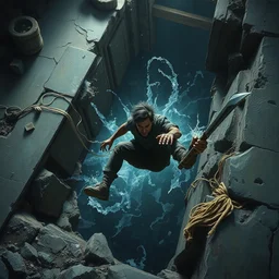 falling through floor, hyper realism, cinematic shot, epic composition, fine details, octane render, unreal engine, 8 k, concept art, oil painting, dnd, digital art, deviantart artstation, intricate complexity, extremely detailed, very sharp, in the style of jason felix by steve argyle by tyler jacobson by peter mohrbacher,