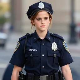emma watson as a police woman, digital art
