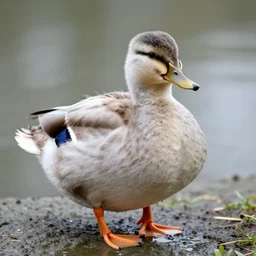 a fuzzy duck that is very pleased with itself