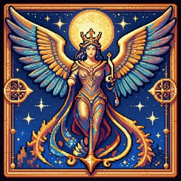 the ophanim, pixel art study, detailed, simetric