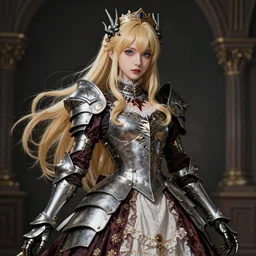 gothic princess girl in dragon armor, victorian dress, misa amane, battle angel alita. by rembrandt 1 6 6 7, illustration, by konstantin razumov, frostine engine, vibrant colors, fractal flame