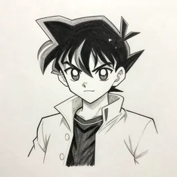 portrait drawing of yugi muto by kazuki takahashi