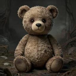 grunge cartoon digital art of a teddy bear by - beeple , loony toons style, creepy themed, detailed, elegant, intricate