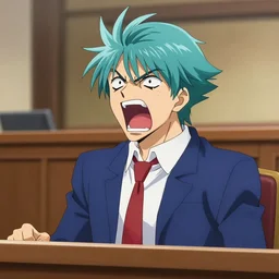 phoenix wright yelling, courtroom sketch