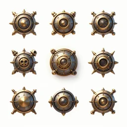 beautiful render of ui designer ， icon design ， the game icon ， cord ， steampunk by victo ngai reference sheet white background fine details unreal engine, 4 k hd wallpaperjpeg artifact, blur, artfact