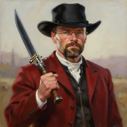 walter white, red dead Redemption2 art, painting, detailed, realistic art, oil in canvas