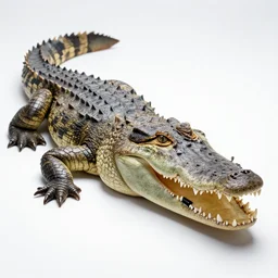 A crocodile with piano keys instead of teeth
