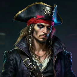 cyberpunk pirate, concept art, portrait