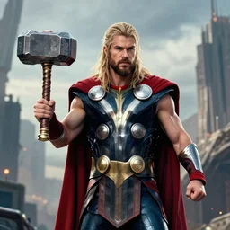baddas photo of thor holding hammer