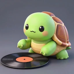 cartoonish stylized cute tortoise eating an old vinyl record, trending on artstation, 30mm, by Noah Bradley trending on ArtStation, deviantart, high detail, stylized portrait H 704