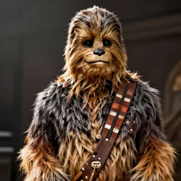 detailed realistic portrait medium shot nicholas cage as chewbacca star wars cinematic